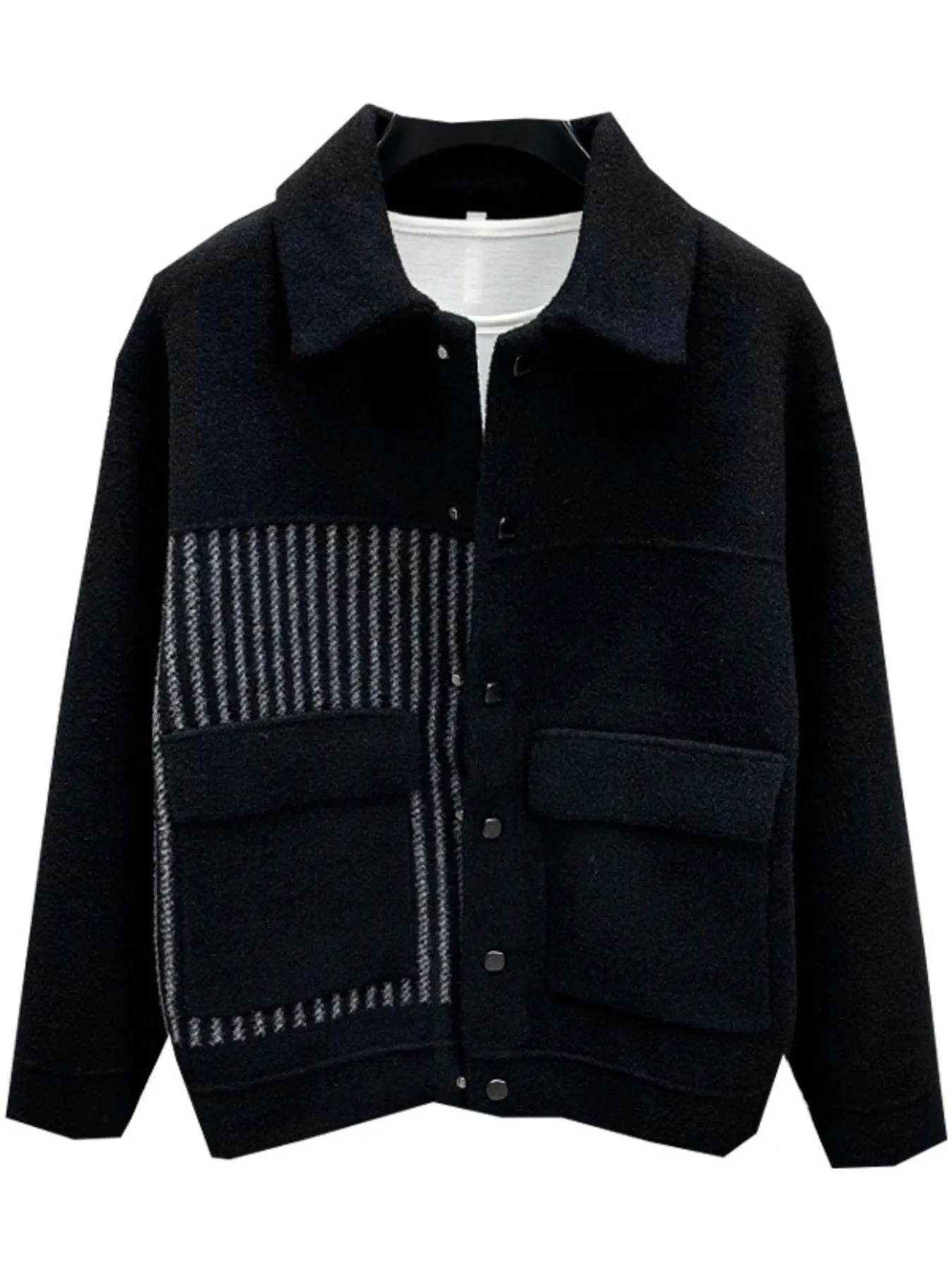 Men's Plus Size Button Up Long Sleeve Jacket