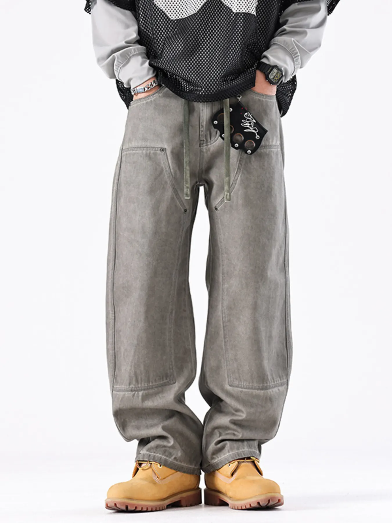 Men's Vintage Wash Wide Leg Jeans