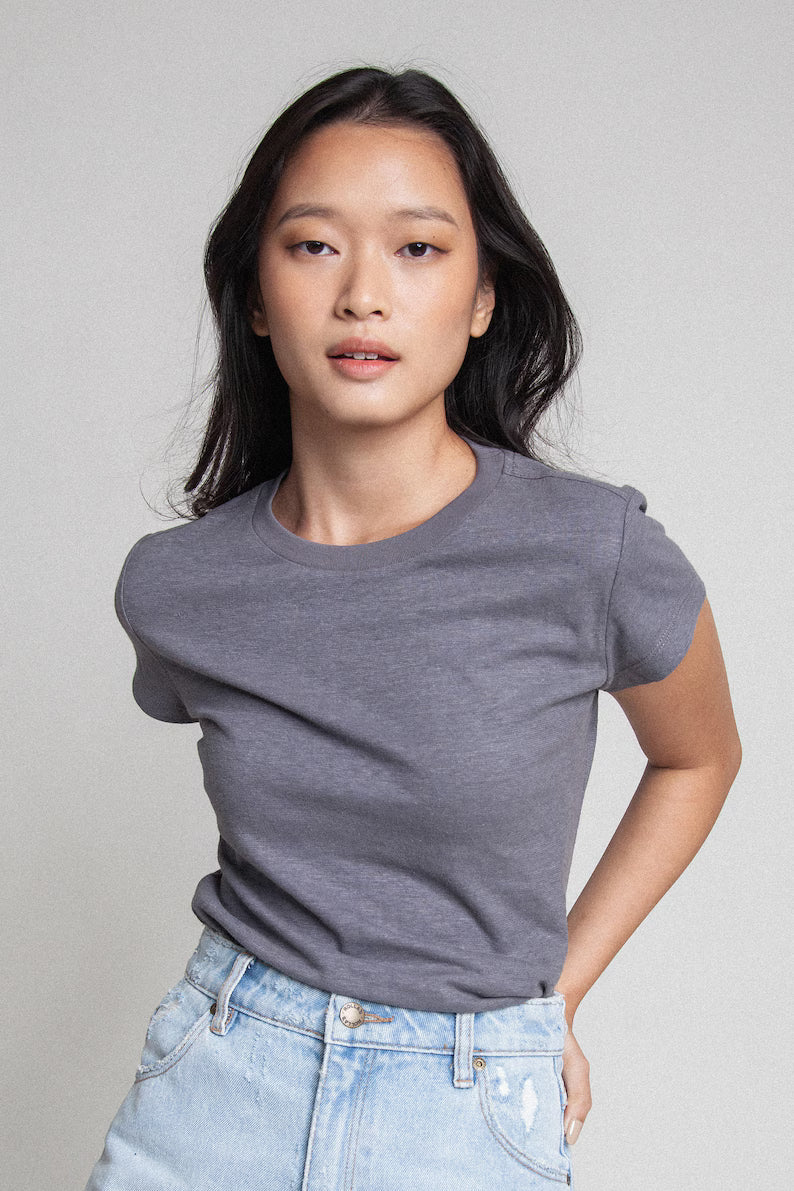 Classic Women's Crewneck Cap Sleeve T-Shirt