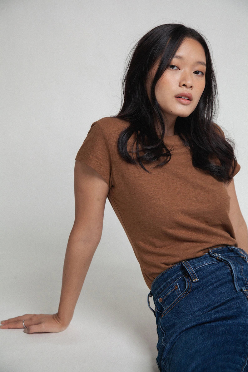 Classic Women's Crewneck Cap Sleeve T-Shirt