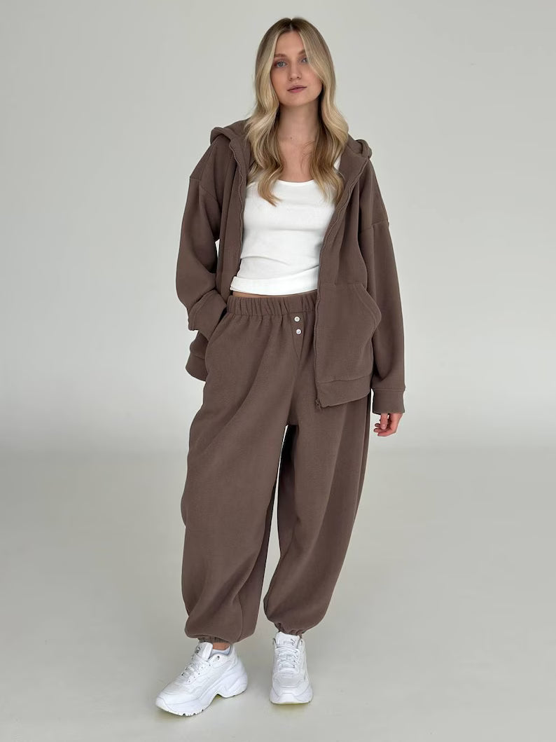 Cozy 2-Piece Warm Fleece Hoodie