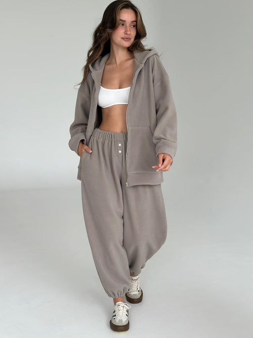 Cozy 2-Piece Warm Fleece Hoodie