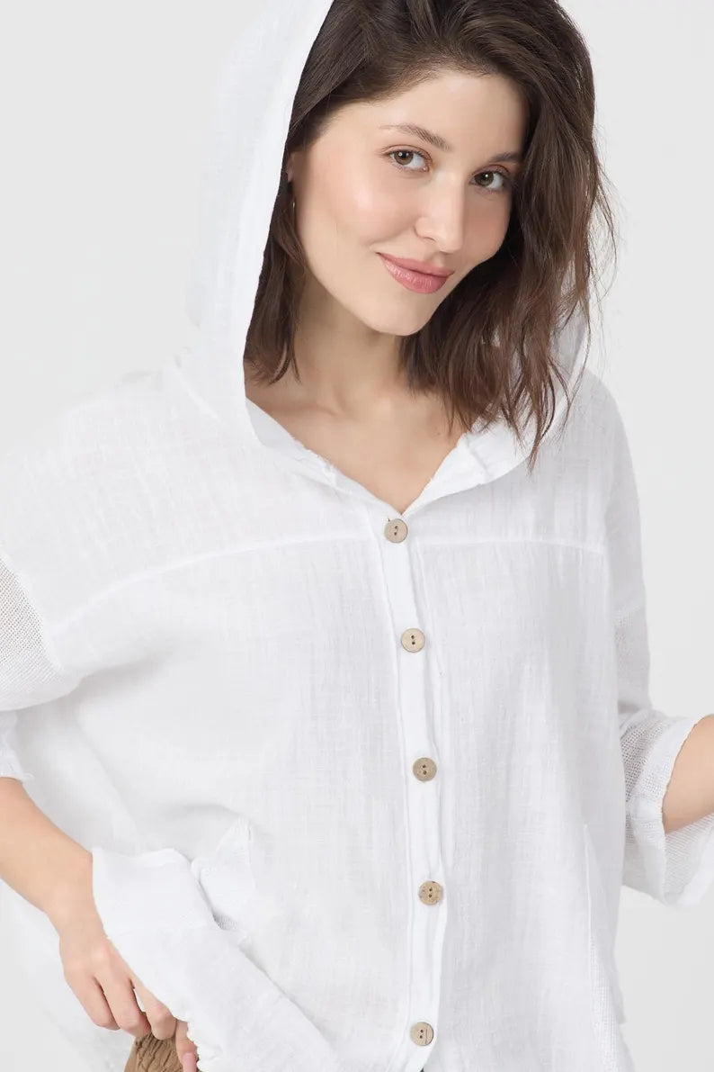 Lightweight Oversized Cotton Hooded Summer Coat for All