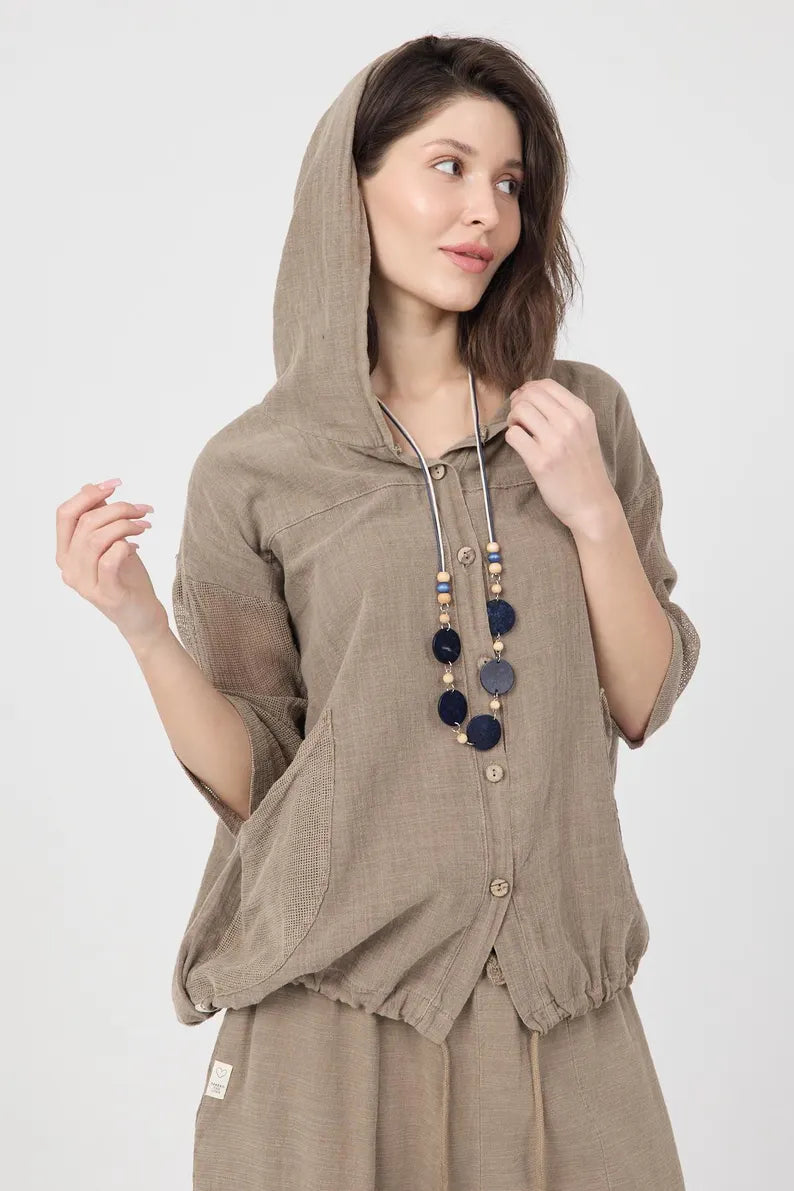 Lightweight Oversized Cotton Hooded Summer Coat for All